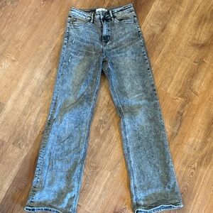 High-Rise Straight Leg Acid Wash Jeans - Vintage Black Vervet by Flying Monkey